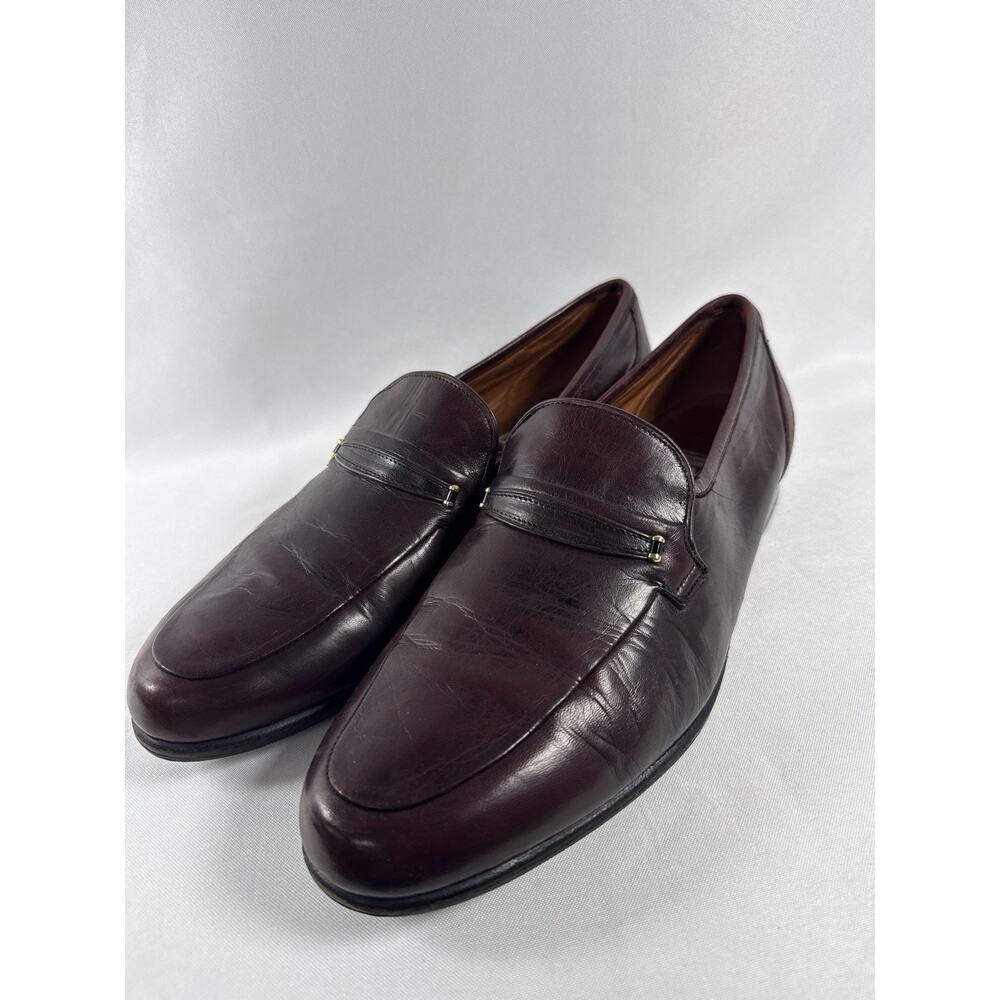 Bruno Magli Italy Burgundy Leather Loafers Men’s Size 13 N Dress Shoes